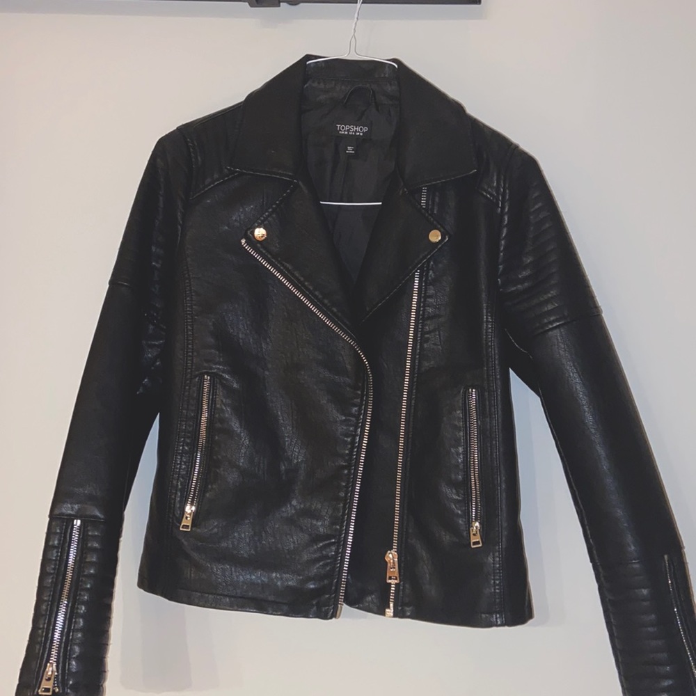 Topshop faux leather jacket